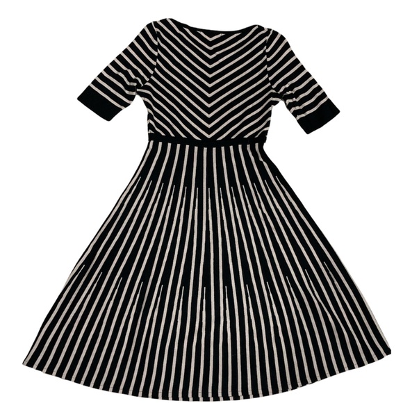 Boden Amelia Striped Fit & Flare Skater Wool Blend Knit Dress Women Sz 4L UK 8L - Picture 9 of 9